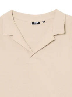 Cropp Koszulki*Kremowa gładka koszulka polo kremowy