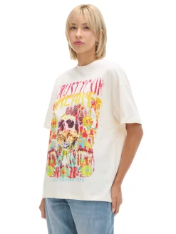 Cropp Unisex|Unisex*Kremowa koszulka z kolorowym nadrukiem UNISEX kremowy