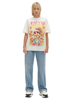 Cropp Unisex|Unisex*Kremowa koszulka z kolorowym nadrukiem UNISEX kremowy