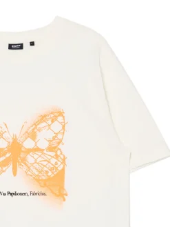 Cropp Koszulki*Kremowa koszulka z motylem kremowy