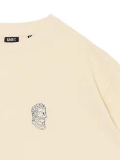 Cropp Koszulki*Kremowa koszulka z naszywką kremowy