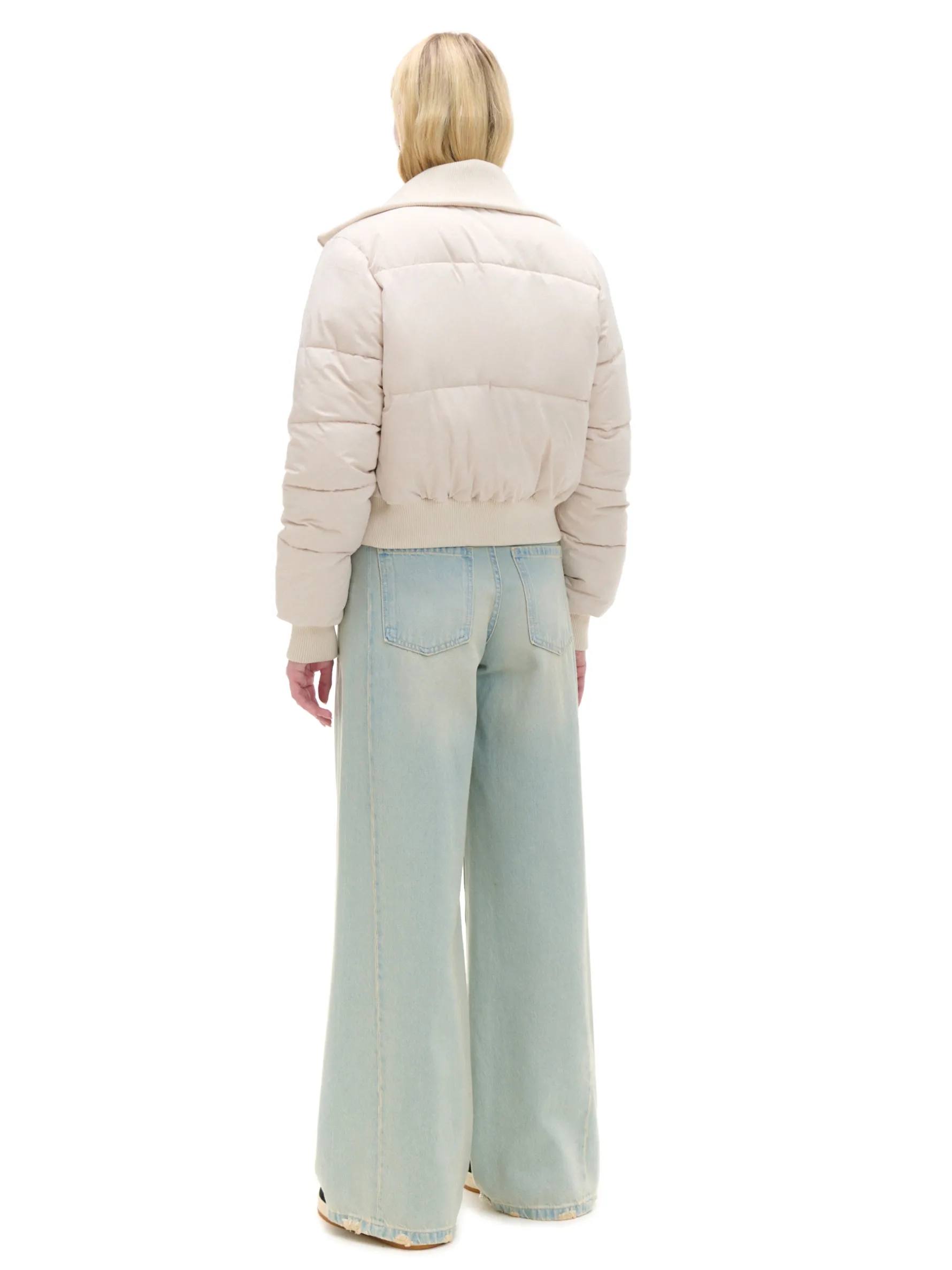 Cropp Kurtki, Płaszcze*Kremowa pikowana kurtka bomber kremowy