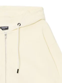 Cropp Bluzy|Sety*Kremowa rozpinana bluza z kapturem kremowy