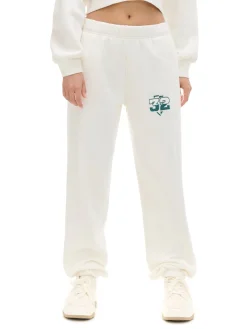 Cropp Spodnie|Sety*Kremowe dresowe joggery z naszywką kremowy