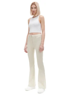 Cropp Spodnie*Kremowe spodnie flare kremowy