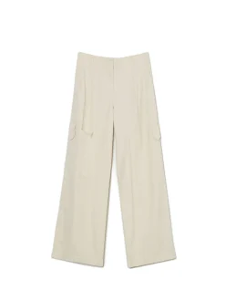 Cropp Spodnie*Kremowe spodnie straight kremowy