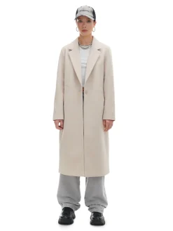 Cropp Kurtki, Płaszcze*długi płaszcz kremowy