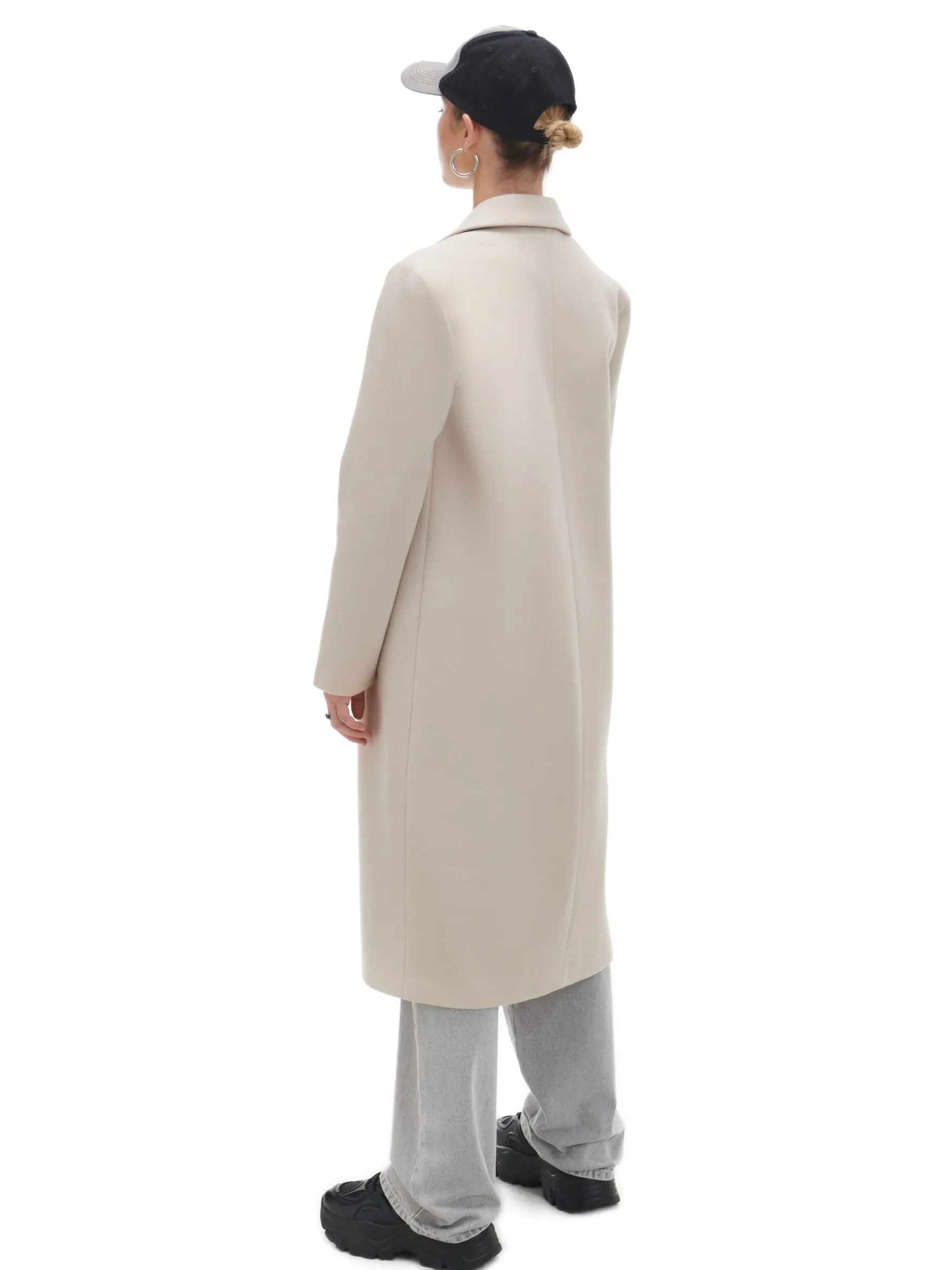 Cropp Kurtki, Płaszcze*długi płaszcz kremowy