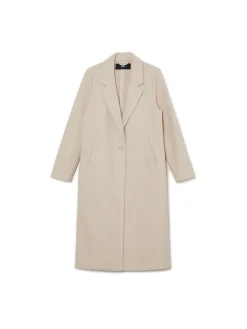 Cropp Kurtki, Płaszcze*długi płaszcz kremowy