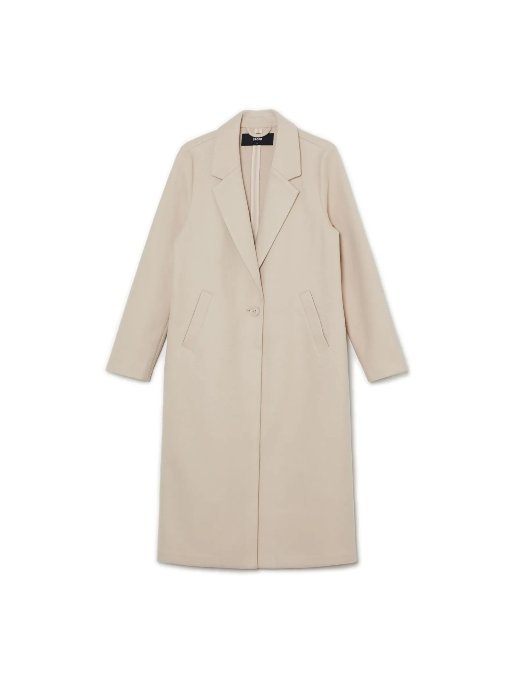 Cropp Kurtki, Płaszcze*długi płaszcz kremowy