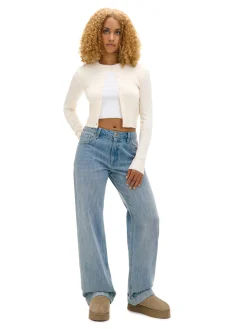 Cropp Swetry*kardigan z guzikami kremowy