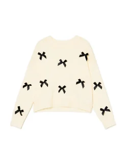 Cropp Swetry*sweter z kokardkami kremowy