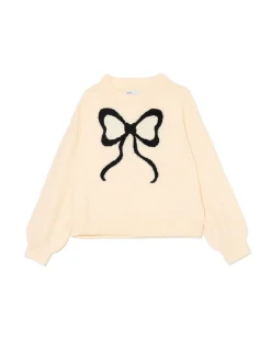 Cropp Swetry*sweter ze wstążką kremowy