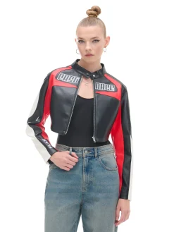 Cropp Kurtki, Płaszcze*Krótka kurtka w stylu racing czerwony