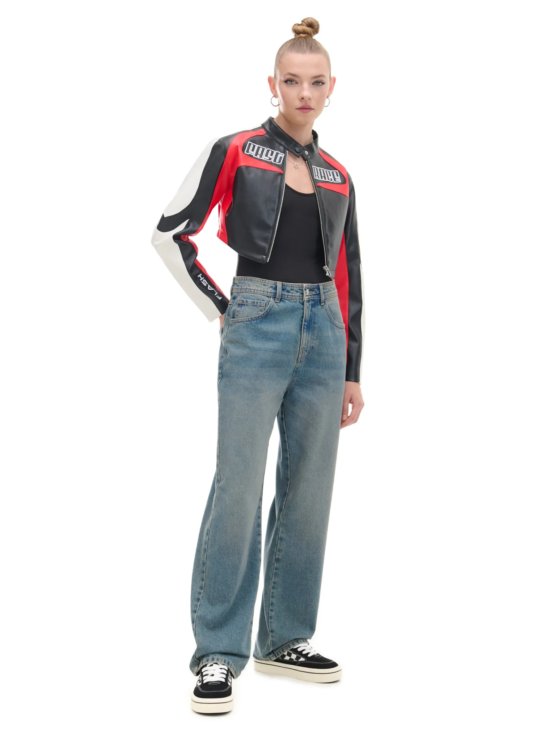 Cropp Kurtki, Płaszcze*Krótka kurtka w stylu racing czerwony