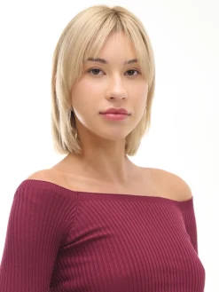 Cropp Swetry*Krótki sweter z odkrytymi ramionami kasztanowy