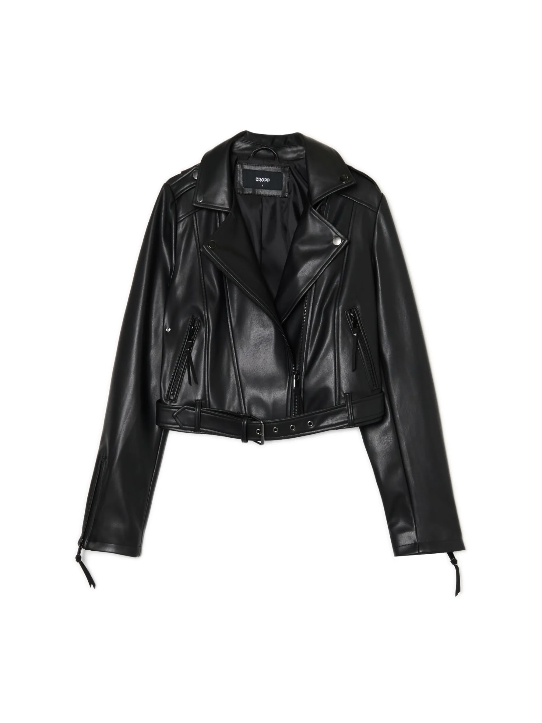 Cropp Kurtki, Płaszcze*Kurtka biker z imitacji skóry czarny