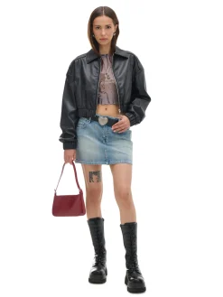 Cropp Kurtki, Płaszcze*Kurtka bomber z imitacji skóry czarny