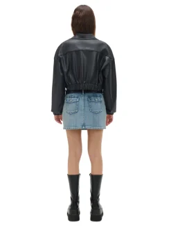 Cropp Kurtki, Płaszcze*Kurtka bomber z imitacji skóry czarny