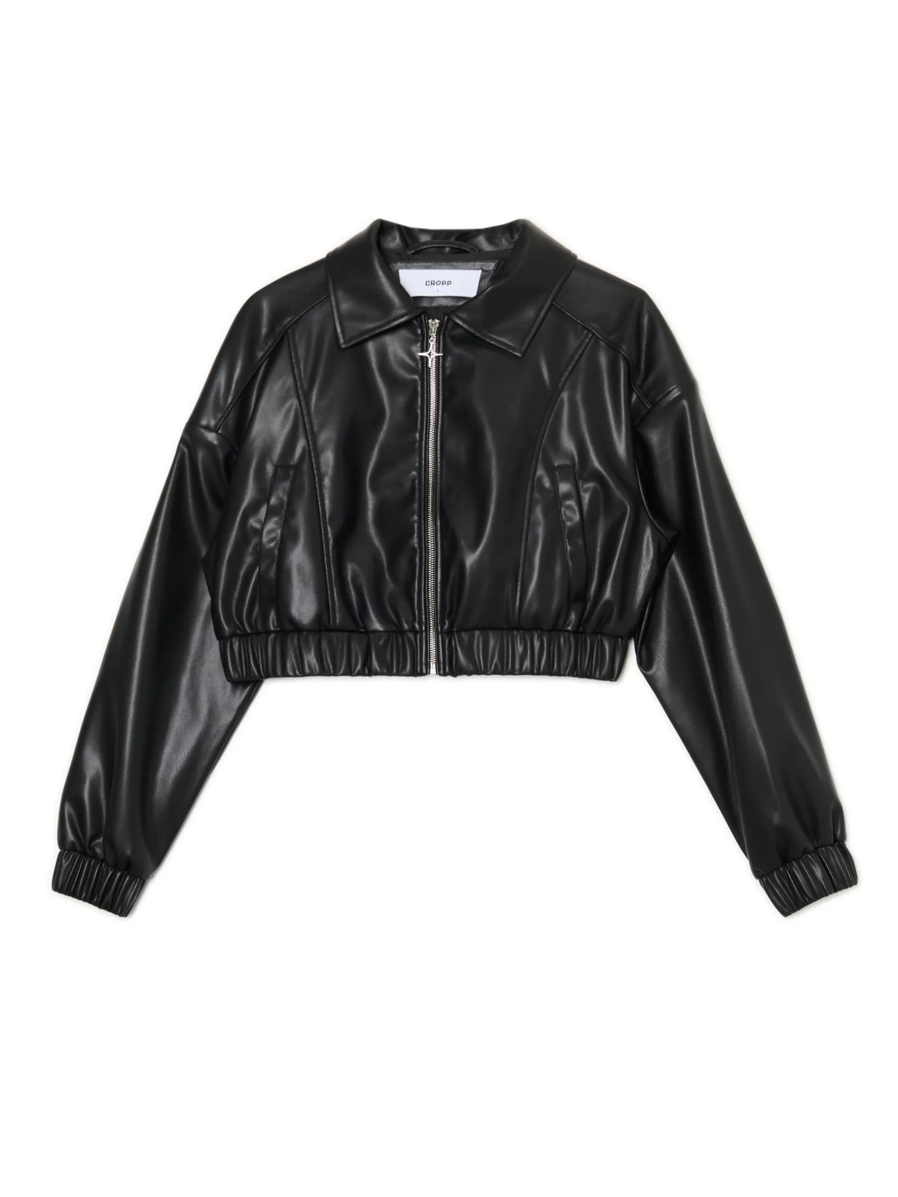 Cropp Kurtki, Płaszcze*Kurtka bomber z imitacji skóry czarny