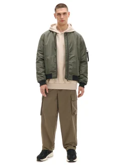 Cropp Kurtki, Płaszcze*Kurtka bomberka z kieszenią na rękawie zielony
