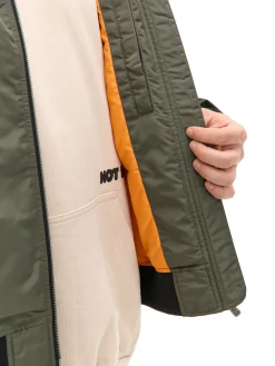 Cropp Kurtki, Płaszcze*Kurtka bomberka z kieszenią na rękawie zielony