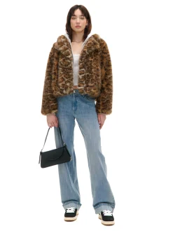 Cropp Kożuszki, Futerka|Kurtki, Płaszcze*Kurtka z imitacji futra w panterkę wielobarwny