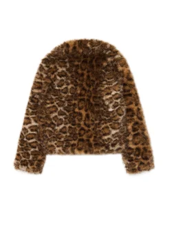 Cropp Kożuszki, Futerka|Kurtki, Płaszcze*Kurtka z imitacji futra w panterkę wielobarwny