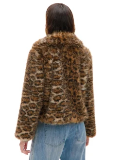 Cropp Kożuszki, Futerka|Kurtki, Płaszcze*Kurtka z imitacji futra w panterkę wielobarwny