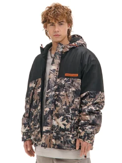 Cropp Kurtki Zimowe|Kurtki, Płaszcze*Kurtka z kapturem z jesiennym motywem beżowy