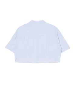 Cropp Koszule, Bluzki*Luźna niebieska koszula crop błękitny