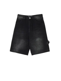Cropp Jeansy*Luźne denimowe bermudy czarny