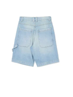 Cropp Jeansy*Luźne jeansowe spodenki bermudy niebieski