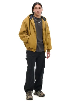 Cropp Kurtki Zimowe|Kurtki, Płaszcze*Miodowa kurtka bomber z kapturem żółty