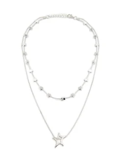 Cropp Biżuteria*Naszyjnik z motywem gwiazd srebrny