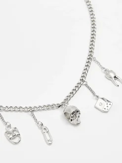 Cropp Biżuteria*Naszyjnik z zawieszkami srebrny