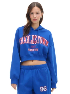 Cropp Bluzy|Sety*Niebieska bluza crop niebieski