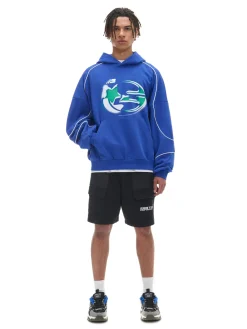 Cropp Bluzy*Niebieska bluza z kapturem Baltic Games niebieski