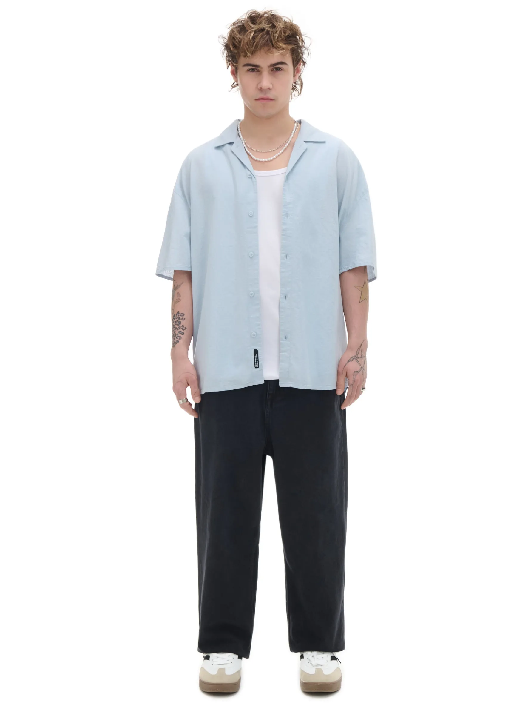 Cropp Koszule*Niebieska klasyczna koszula niebieski