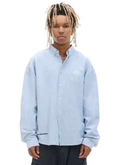 Cropp Koszule*Niebieska koszula z ozdobnym wykończeniem niebieski