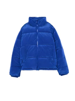 Cropp Kurtki Zimowe|Kurtki, Płaszcze*Niebieska kurtka puffer ze stójką niebieski