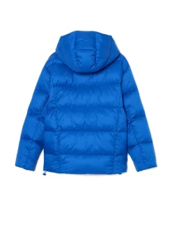 Cropp Kurtki, Płaszcze*Niebieska pikowana kurtka z kapturem niebieski