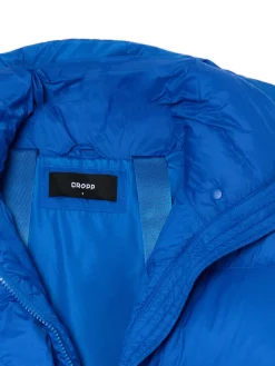 Cropp Kurtki, Płaszcze*Niebieska pikowana kurtka z kapturem niebieski