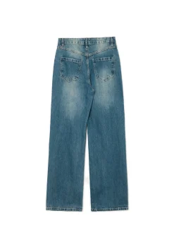 Cropp Jeansy*e jeansy retro wide leg niebieski