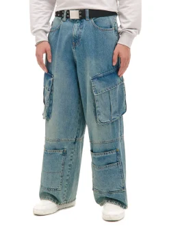 Cropp Jeansy*e jeansy skater z kieszeniami niebieski