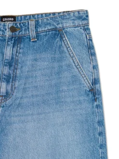 Cropp Jeansy*e jeansy skater z efektem sprania niebieski