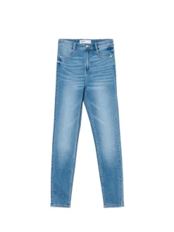 Cropp Jeansy*e jeansy skinny z kieszeniami niebieski