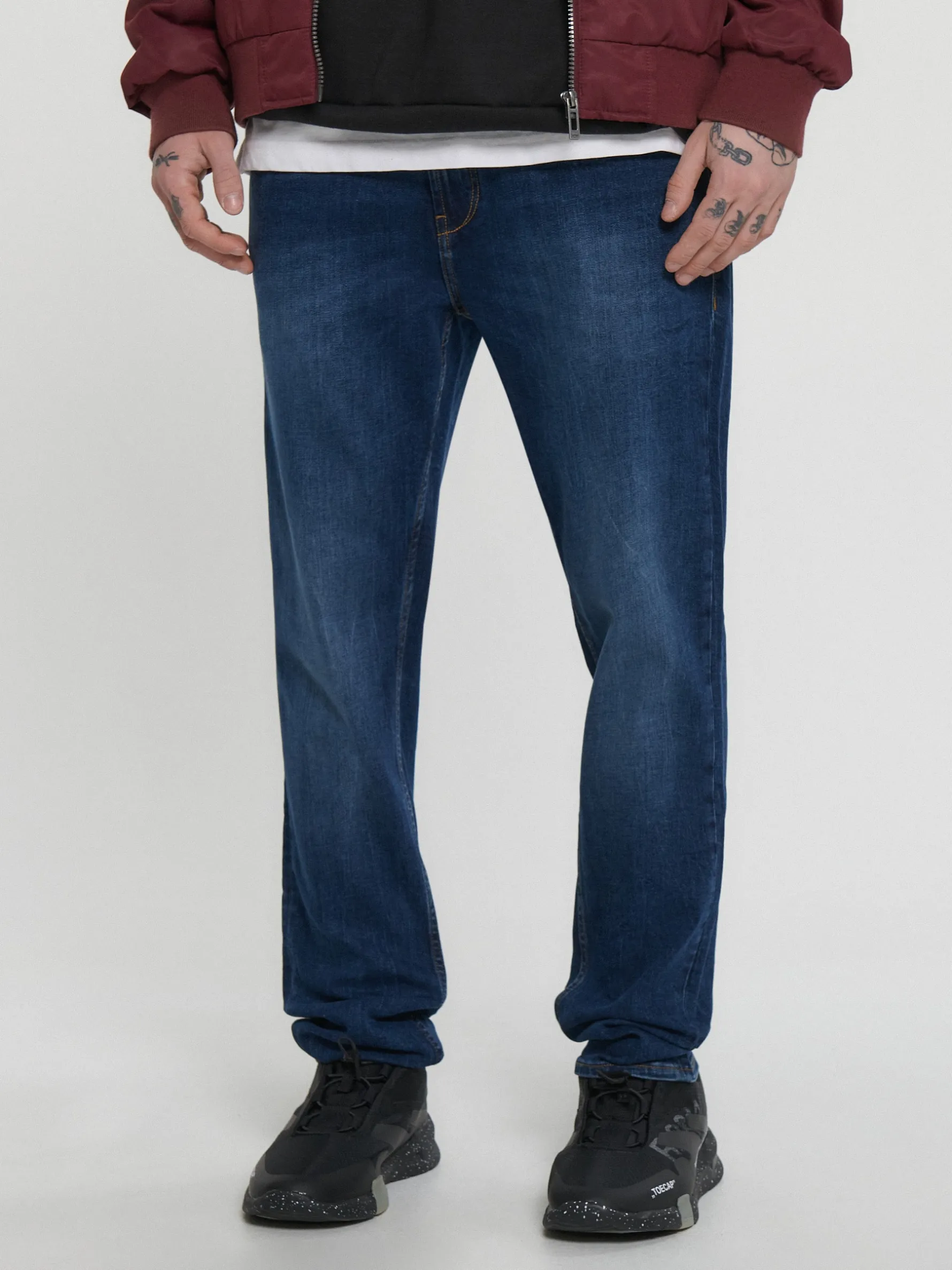 Cropp Jeansy*Niebieskie jeansy slim granatowy