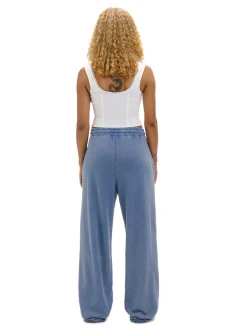 Cropp Spodnie*Niebieskie spodnie wide leg surowygranatowy