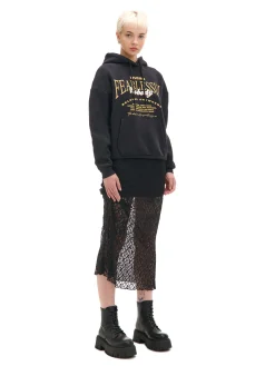 Cropp Bluzy*Ocieplana czarna bluza z kapturem czarny